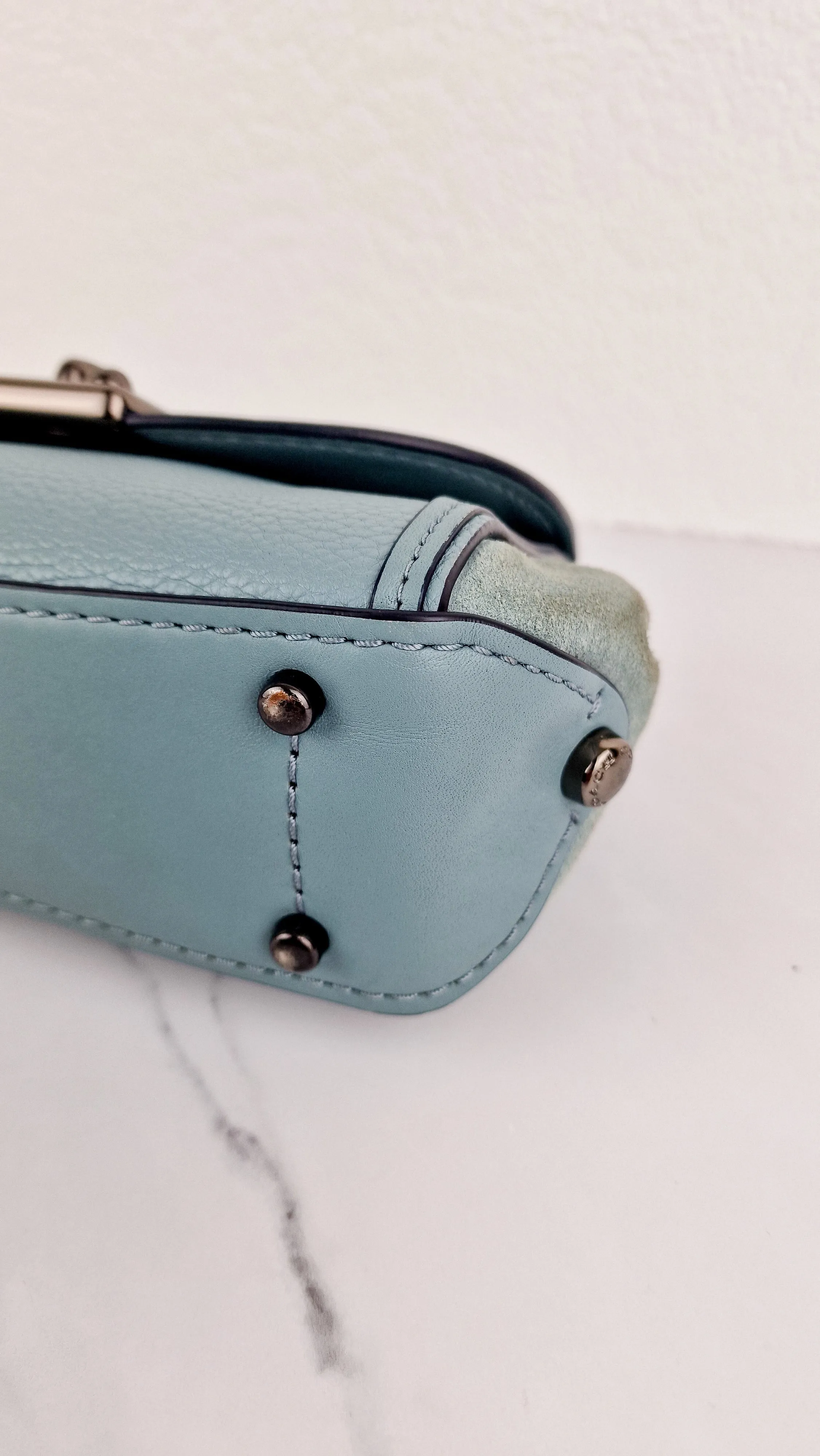 Coach Drifter Crossbody Bag in Steel Blue Leather & Suede - Coach 59048