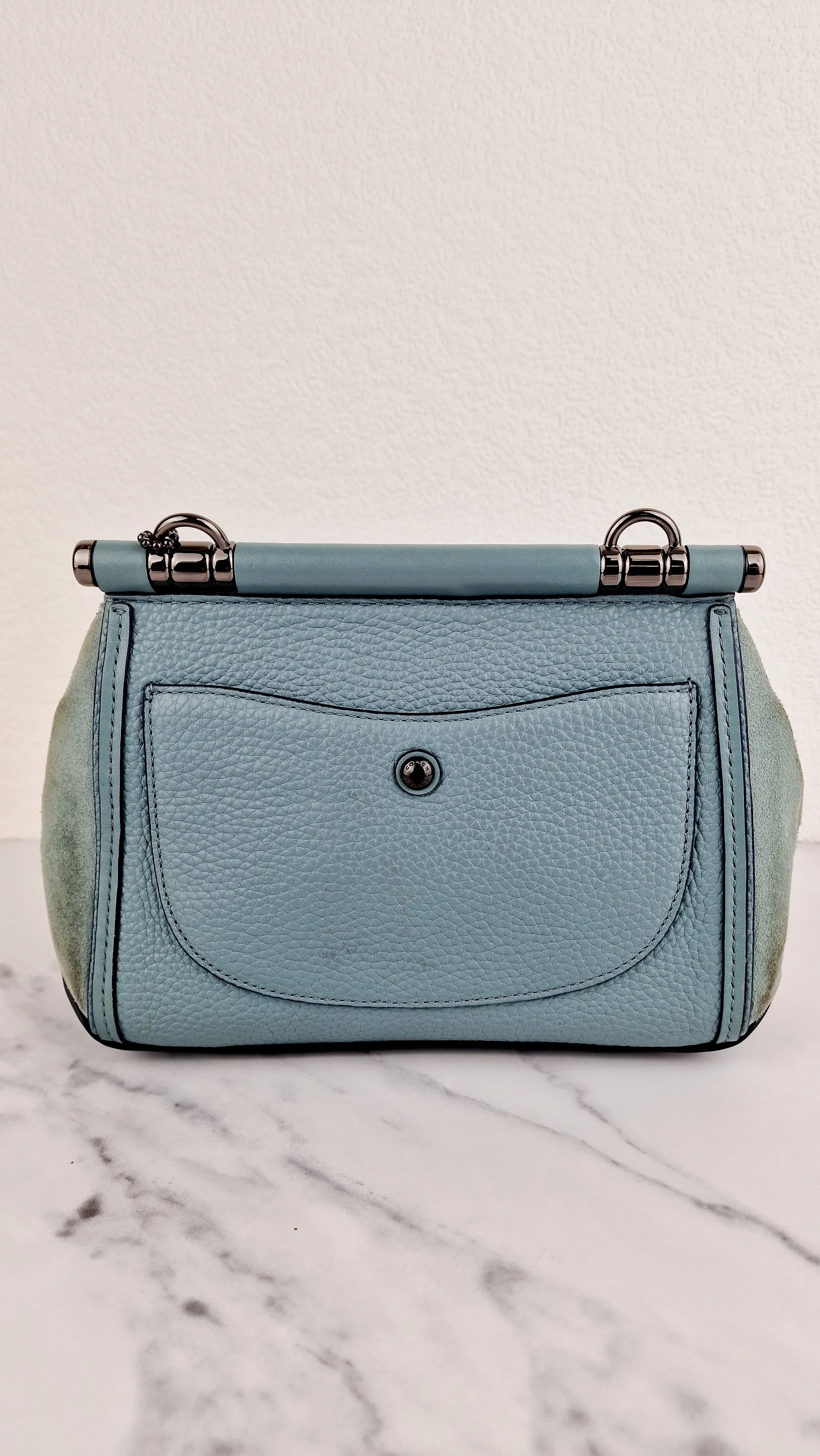 Coach Drifter Crossbody Bag in Steel Blue Leather & Suede - Coach 59048
