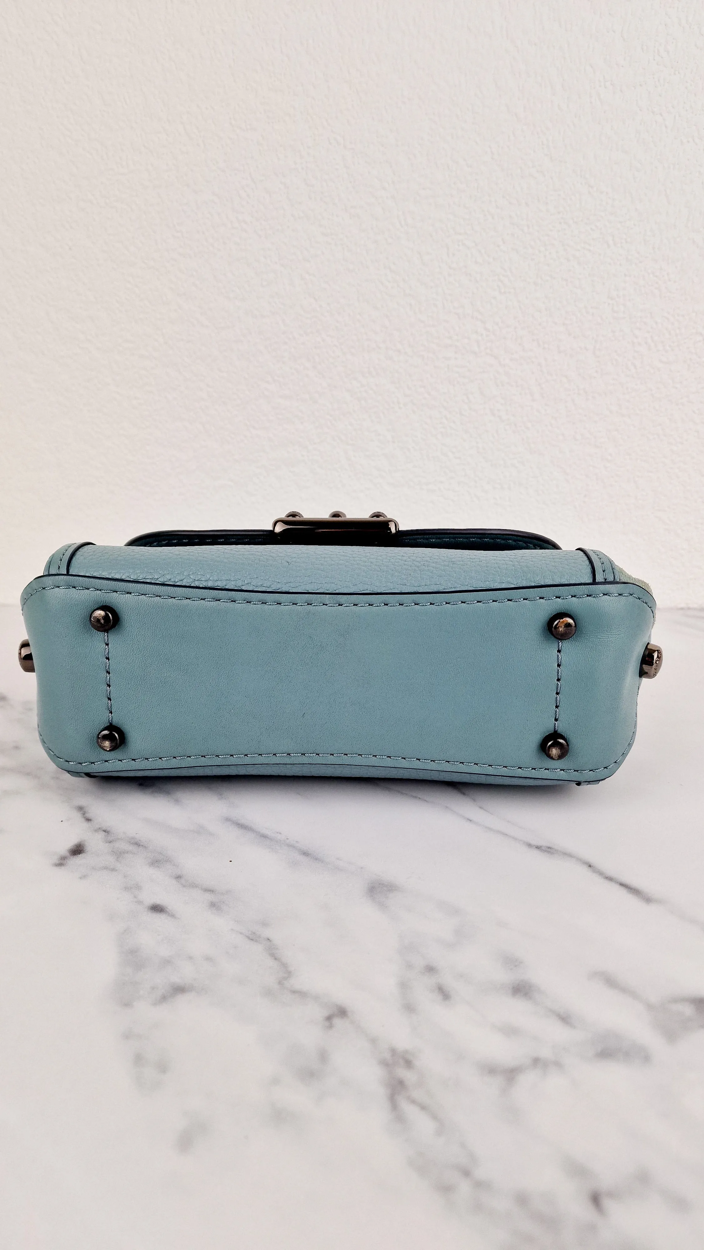 Coach Drifter Crossbody Bag in Steel Blue Leather & Suede - Coach 59048