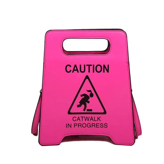 Crossbody Bag Creative Caution Letters Sign 2022