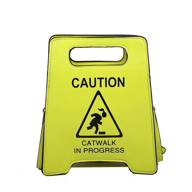 Crossbody Bag Creative Caution Letters Sign 2022
