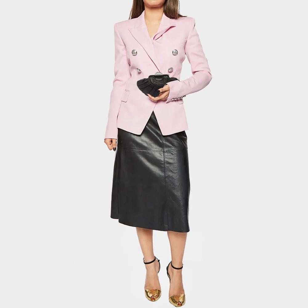 DIOR Black Pleated Leather Frame Clutch
