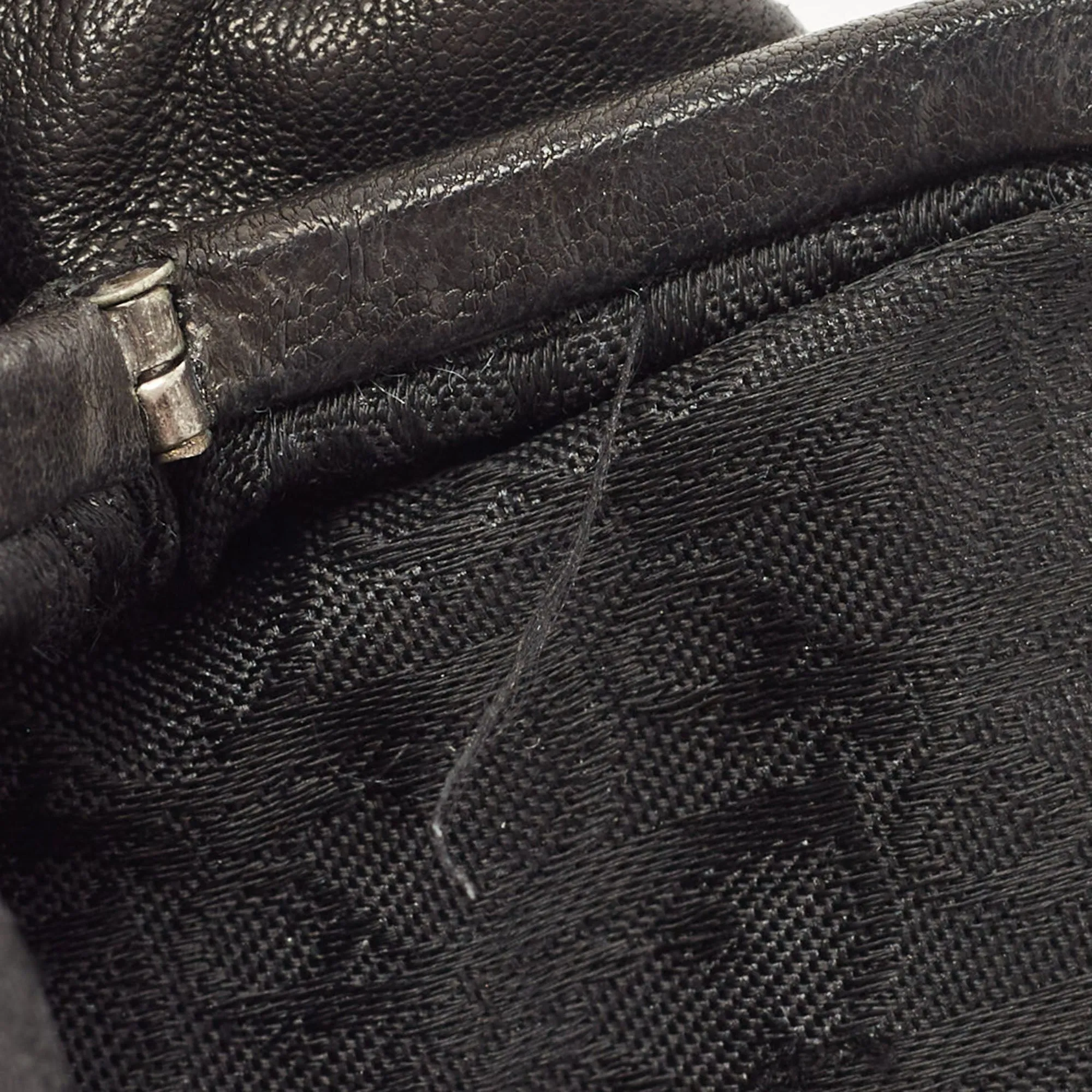 DIOR Black Pleated Leather Frame Clutch