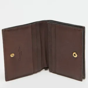 DIOR Bronze Cannage Leather Lady  Flap Card Case