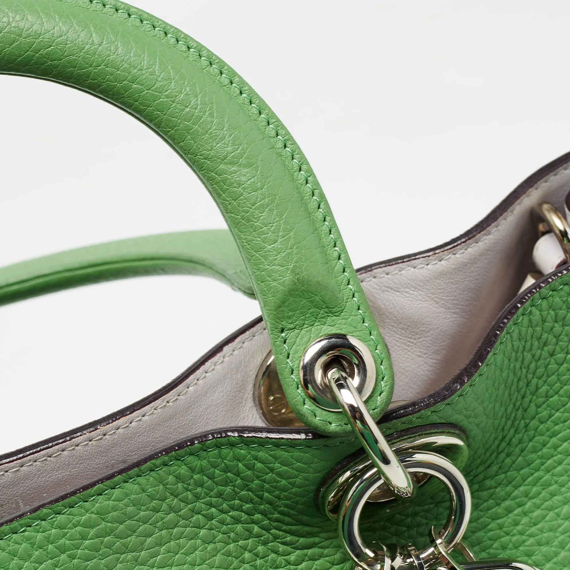 DIOR Green Leather Large issimo Shopper Tote