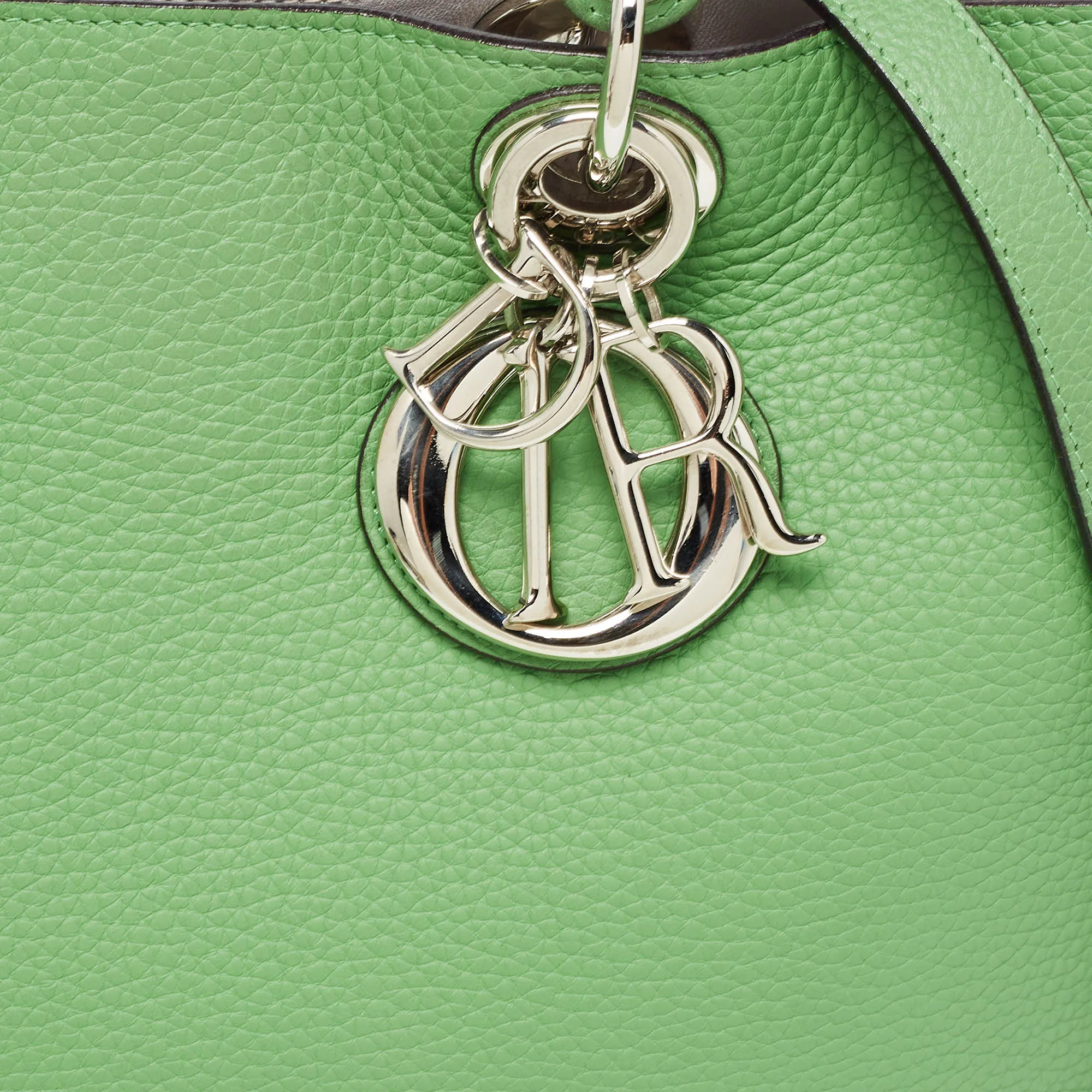 DIOR Green Leather Large issimo Shopper Tote