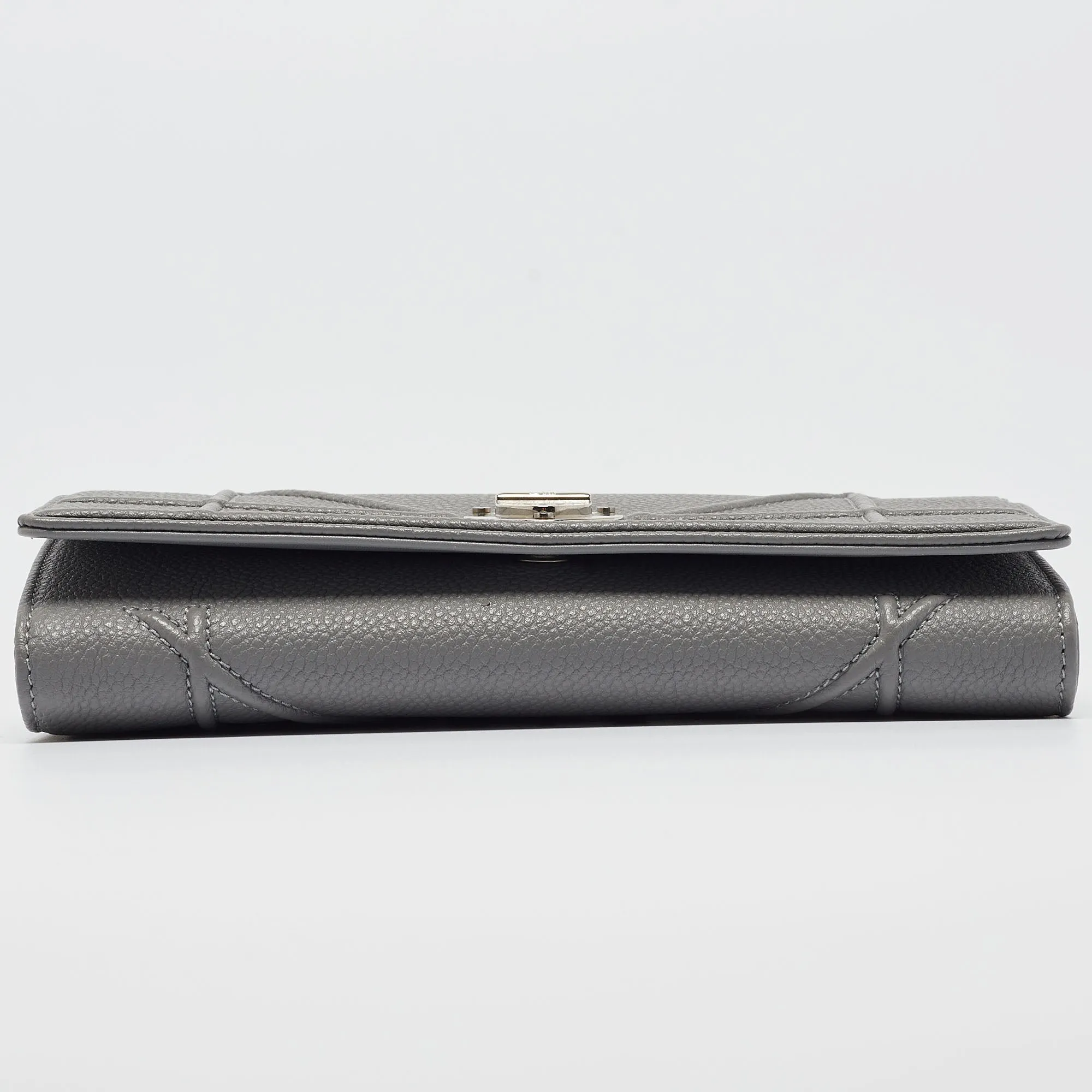 DIOR Grey Leather ama Wallet on Chain