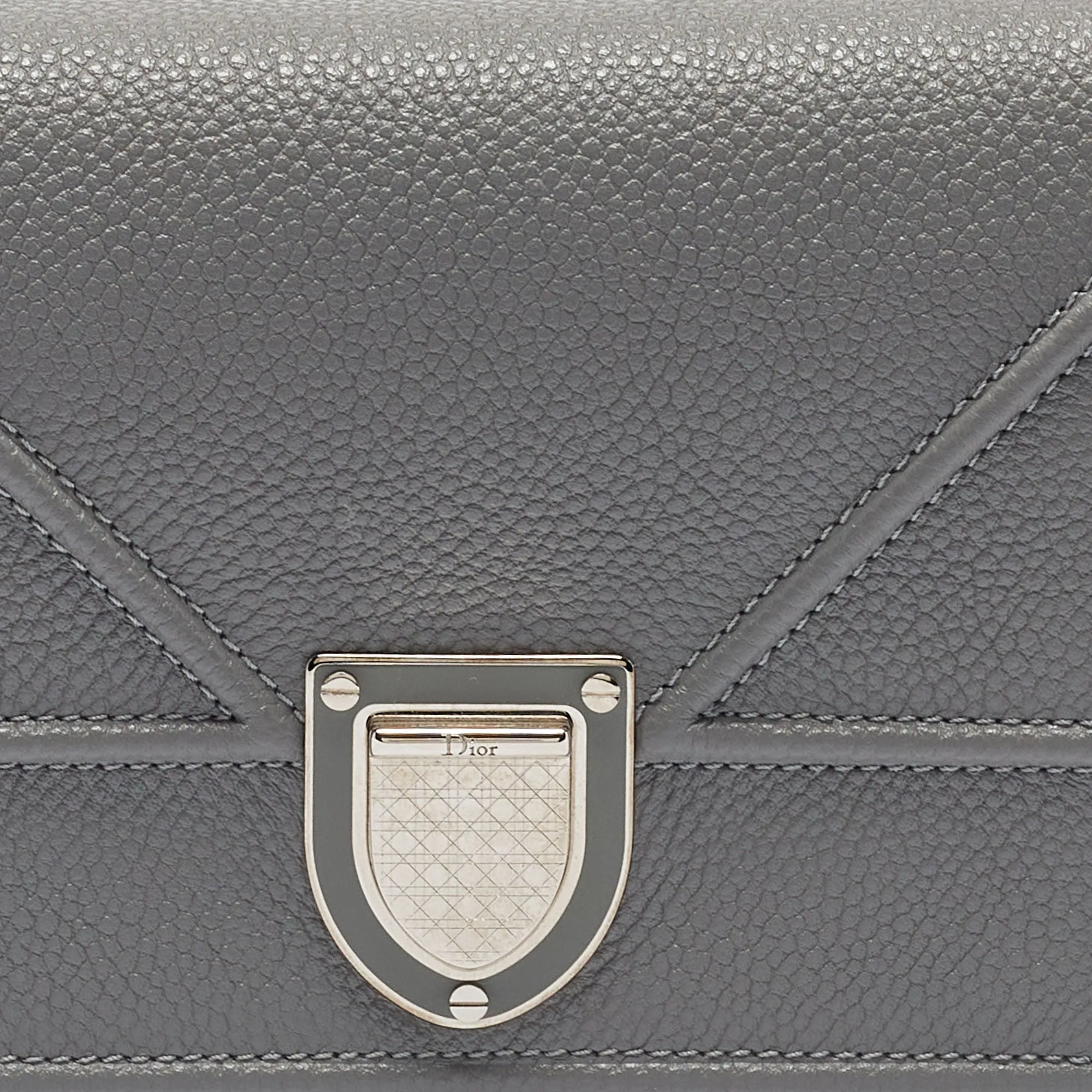 DIOR Grey Leather ama Wallet on Chain