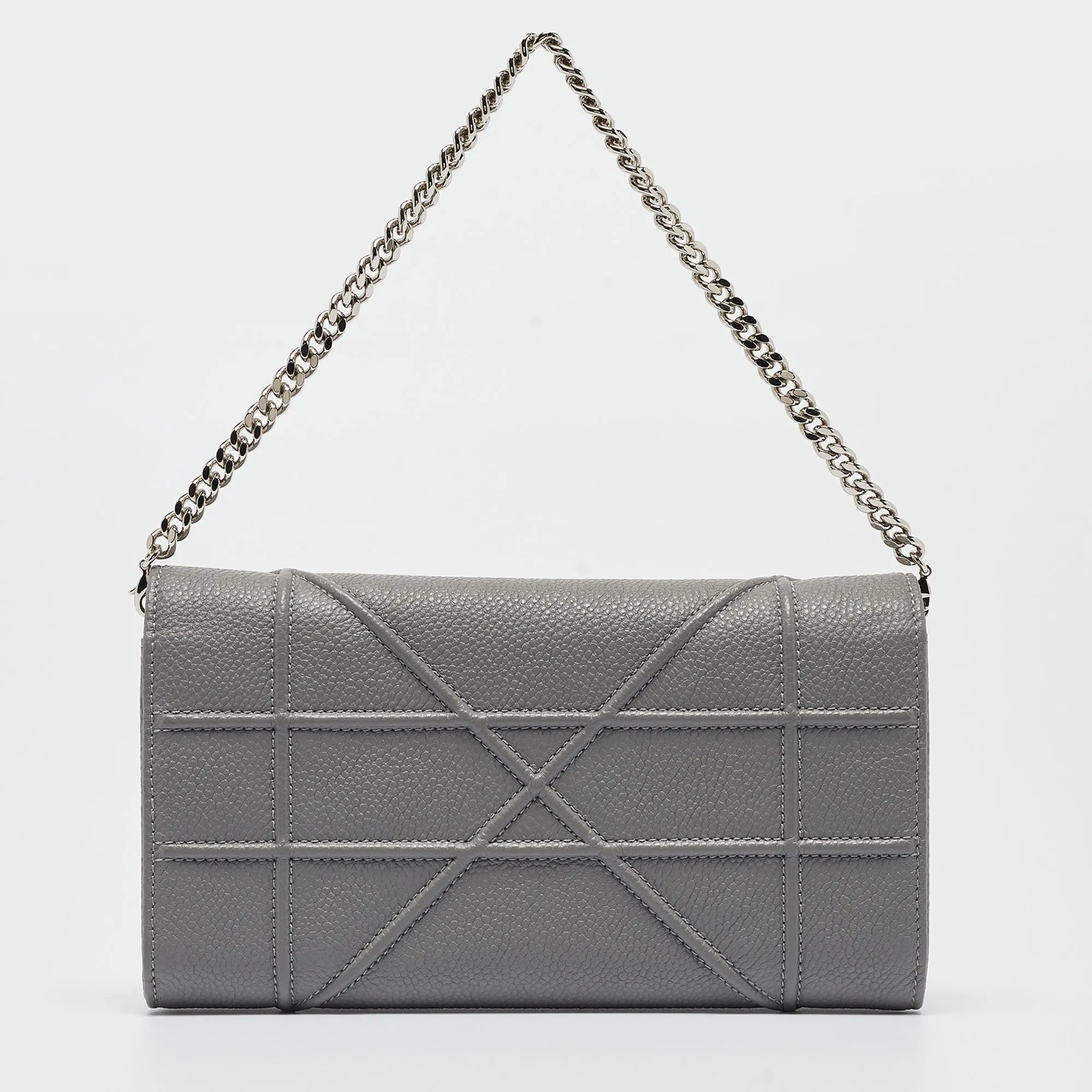 DIOR Grey Leather ama Wallet on Chain