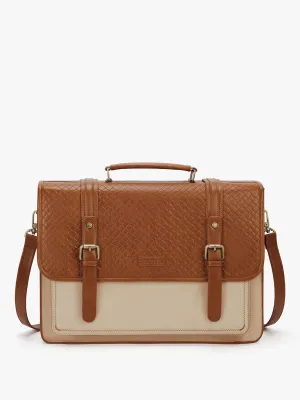Dolce Weave Vegan Leather 15.6-Inch Briefcase