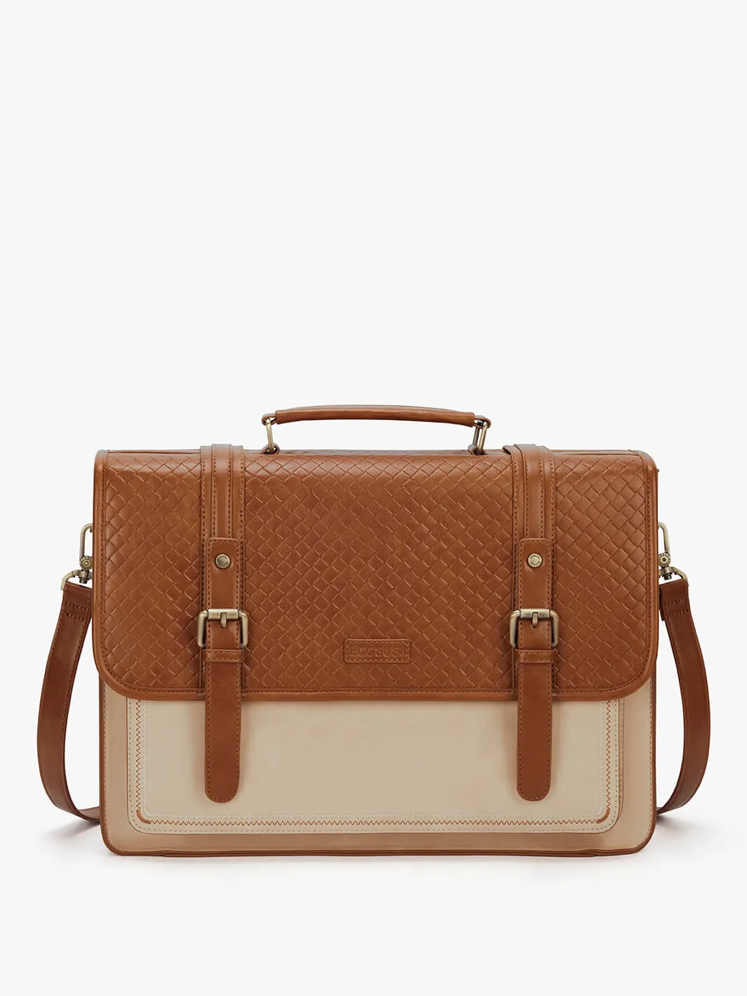 Dolce Weave Vegan Leather 15.6-Inch Briefcase