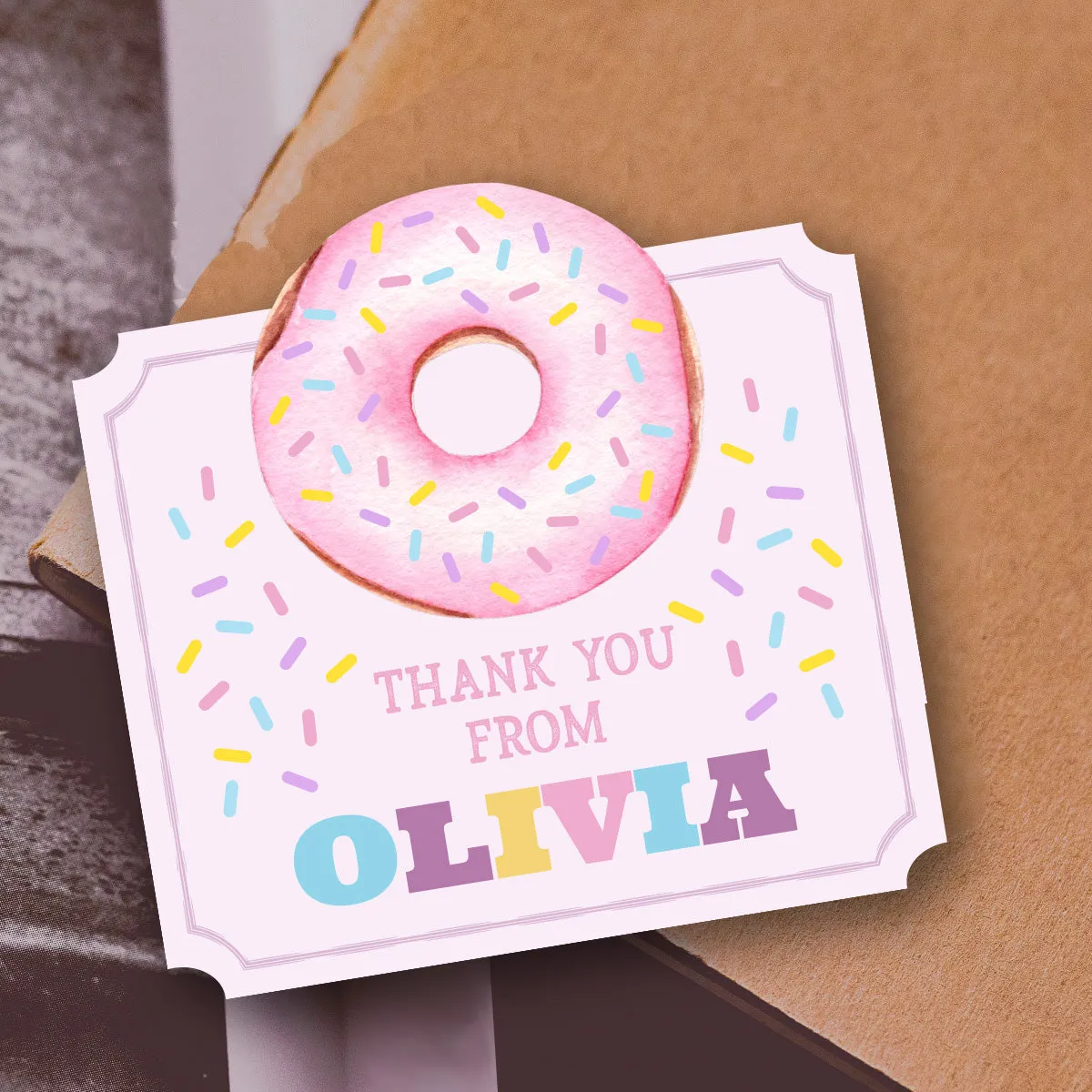 Donut Party Gift Tag Sticker