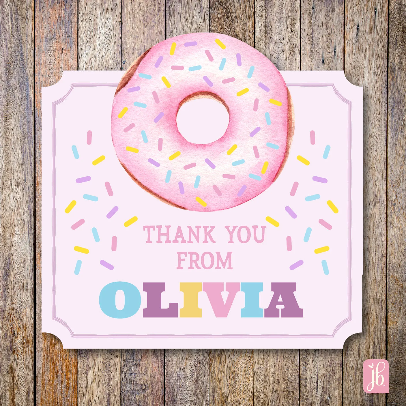 Donut Party Gift Tag Sticker