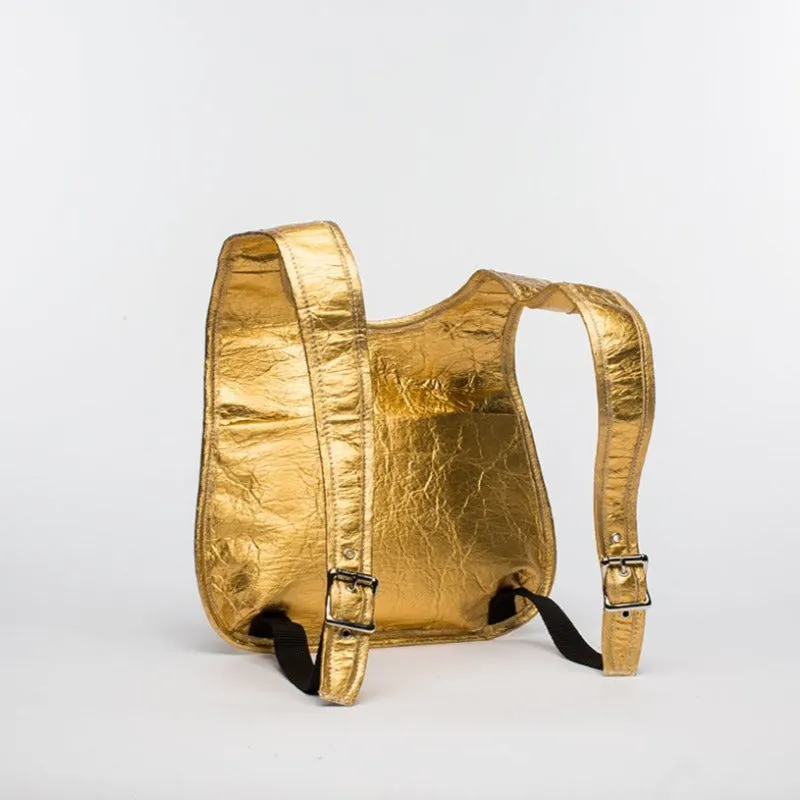 Earth Bag Slim, Gold Pinatex (Upcycled Billboard Bags)
