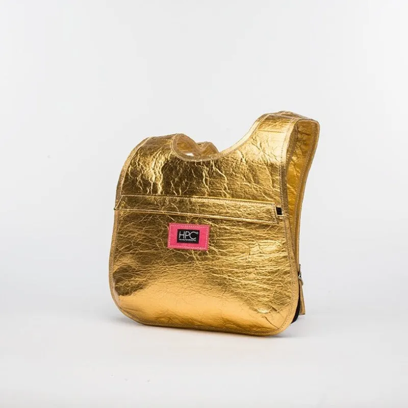 Earth Bag Slim, Gold Pinatex (Upcycled Billboard Bags)