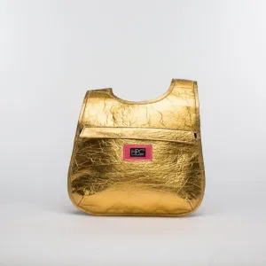 Earth Bag Slim, Gold Pinatex (Upcycled Billboard Bags)
