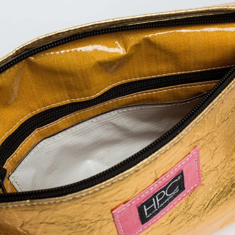 Earth Bag Slim, Gold Pinatex (Upcycled Billboard Bags)
