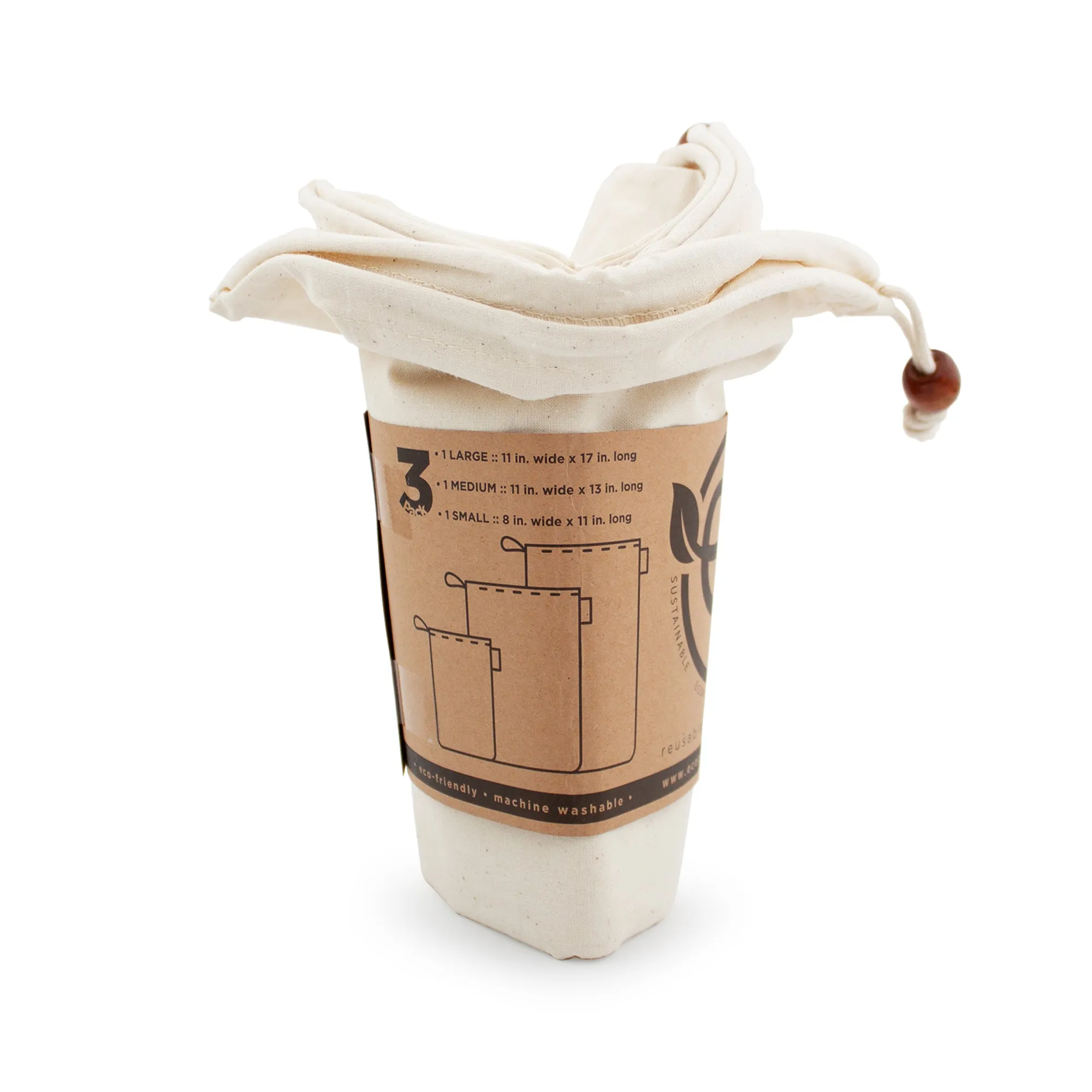 Ecoposh Cotton Muslin Grain Bag :: Natural (3pk)