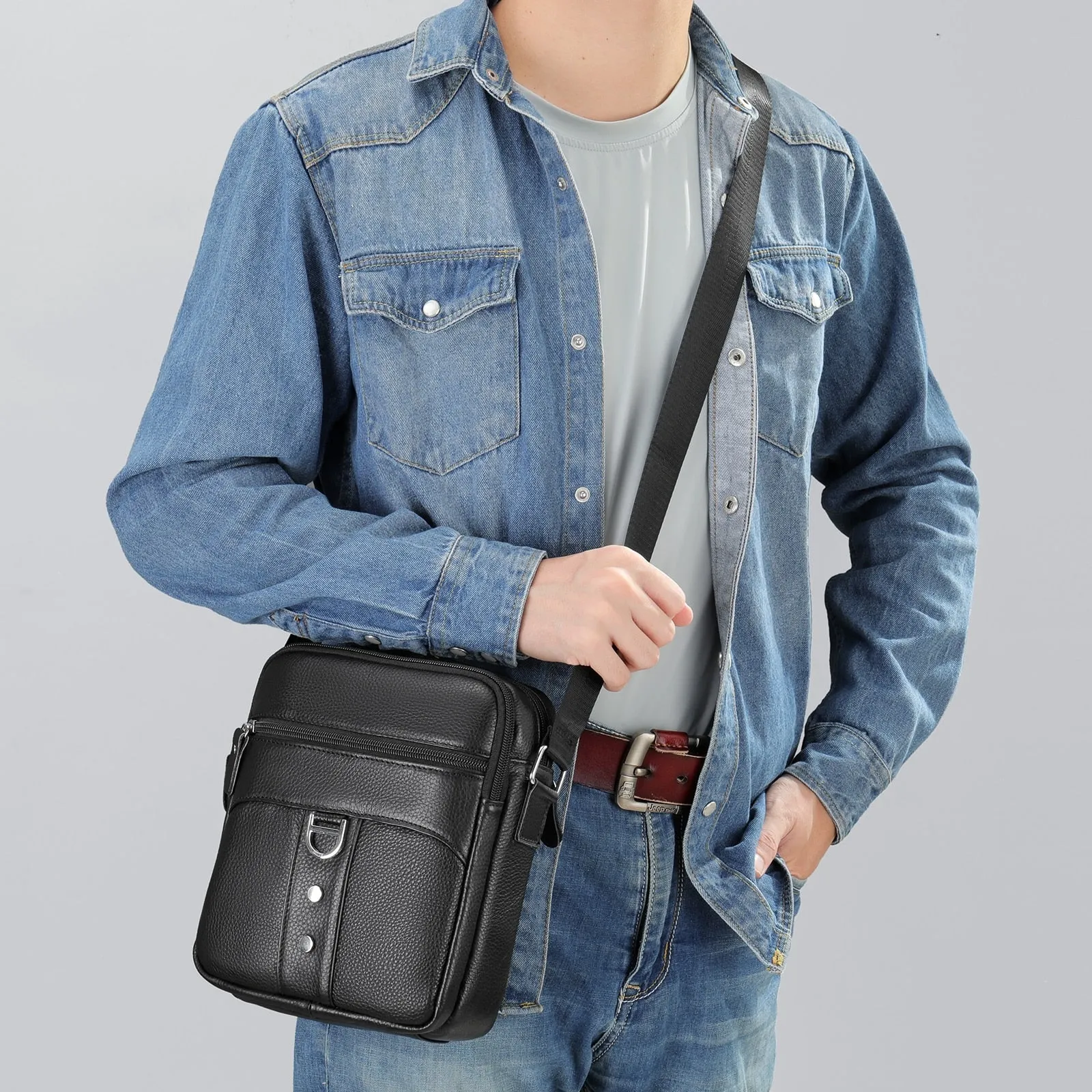 Exotic Elegance Cowhide Shoulder Messenger Bag