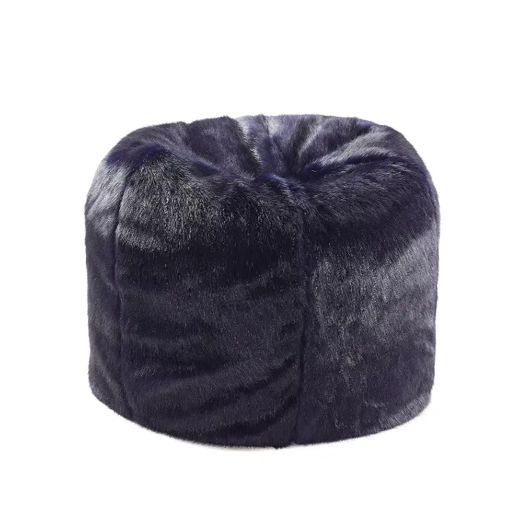 Faux Fur Bean Bag Navy Blue by Katrina Hampton