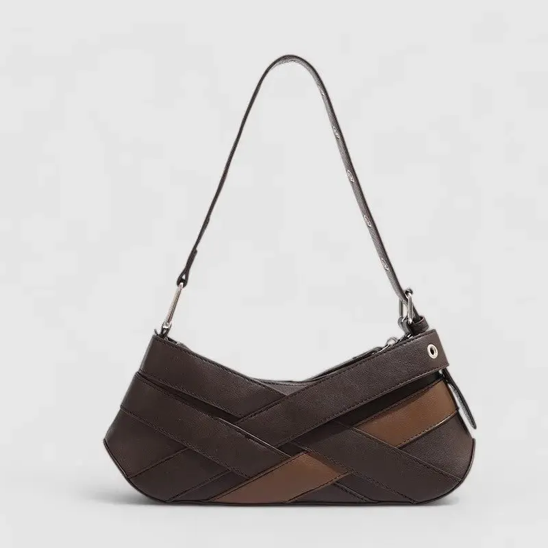 Frances | Edgy Black Buckle Shoulder Bag