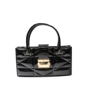 Glossy Quilted Black Purse