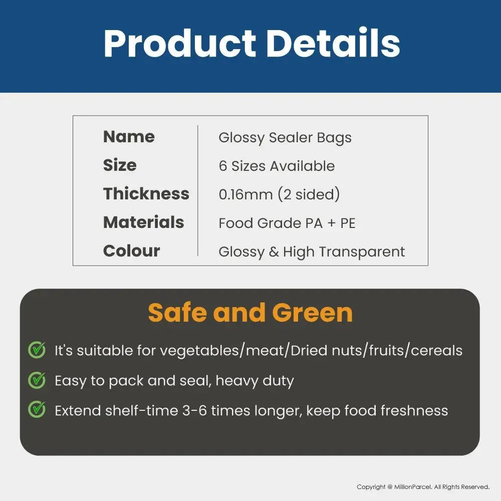 Glossy Sealer Bags | Food Plastic Bag