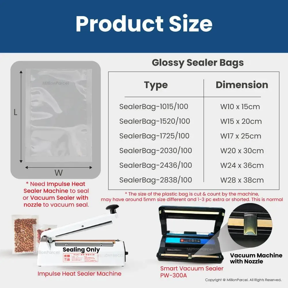 Glossy Sealer Bags | Food Plastic Bag