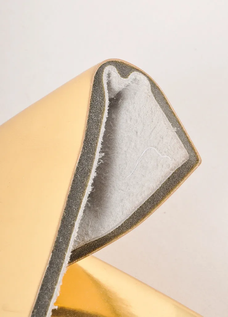 Gold Metallic Lamé Padded Angular Oversized Clutch