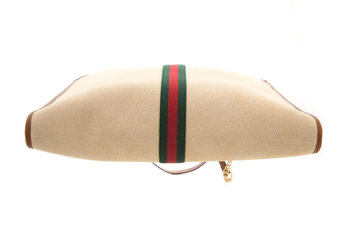 Gucci Tan Rajah Canvas Tiger Head Detail Tote