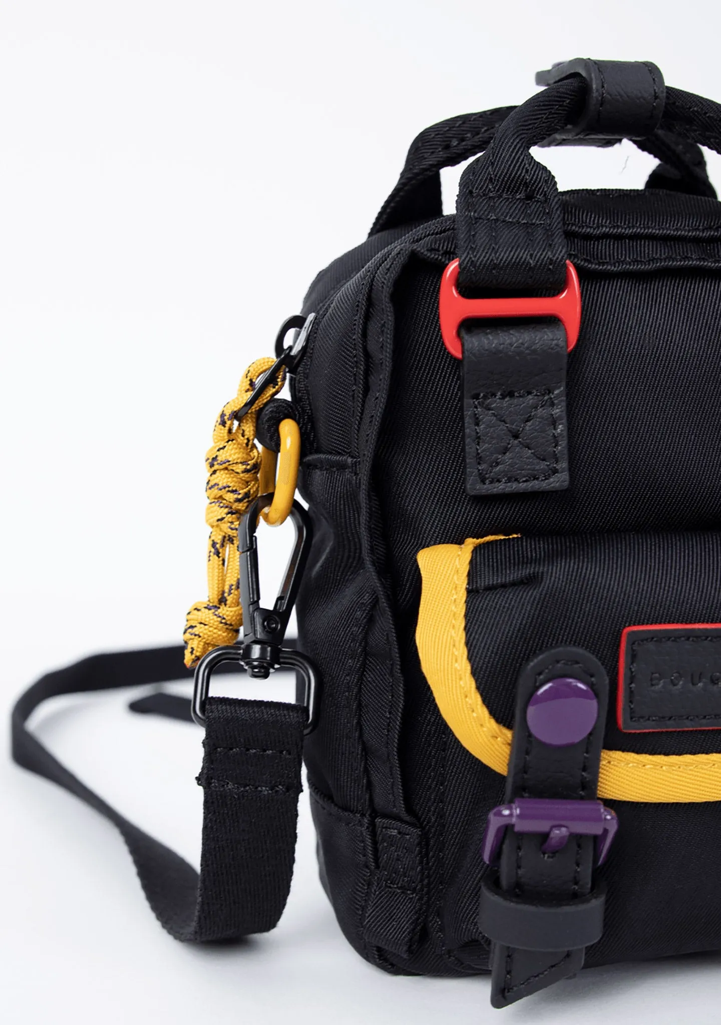 Happy Camper Series Macaroon Tiny Crossbody Bag in Black