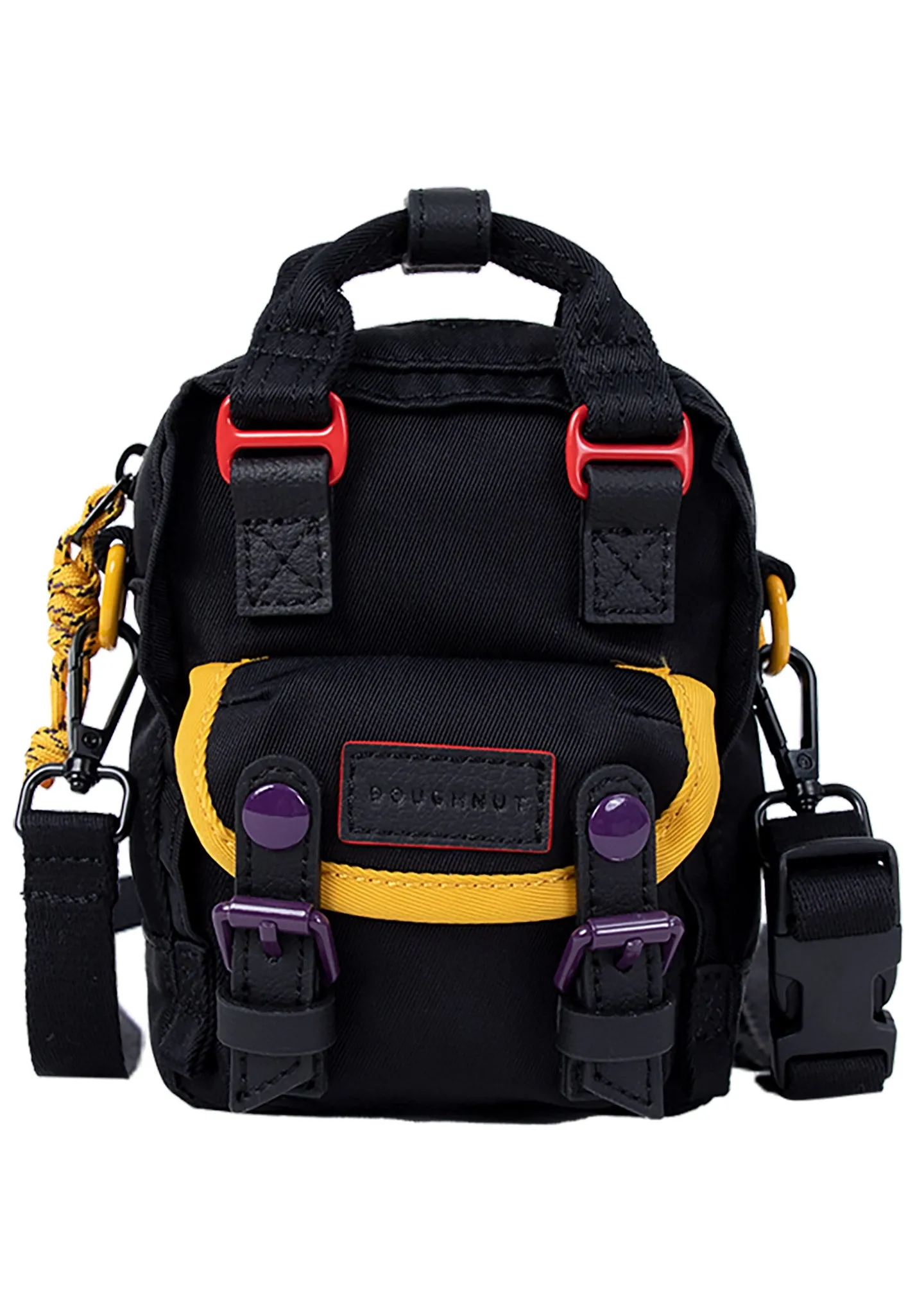Happy Camper Series Macaroon Tiny Crossbody Bag in Black