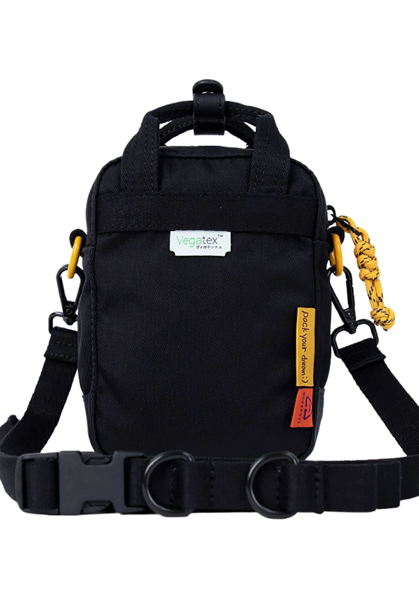 Happy Camper Series Macaroon Tiny Crossbody Bag in Black