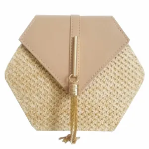 Hexagon Woven Leather Handbag