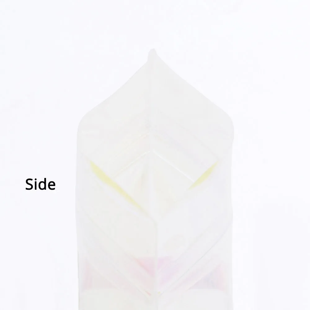 High Quality Glossy Holographic Pink Plastic Zip Lock Bag Reflective Flat Bottom Cosmetic Jewelry Storage Reusable Sealed Pouch