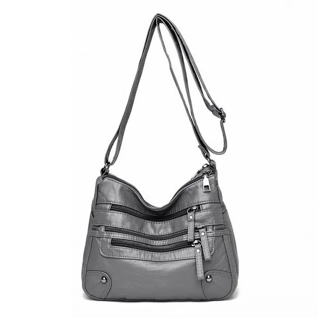 High Quality Women's Soft Leather Shoulder Bags Multi-Layer Classic Crossbody Bag Luxury Designer Handbag and Purse
