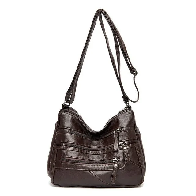 High Quality Women's Soft Leather Shoulder Bags Multi-Layer Classic Crossbody Bag Luxury Designer Handbag and Purse