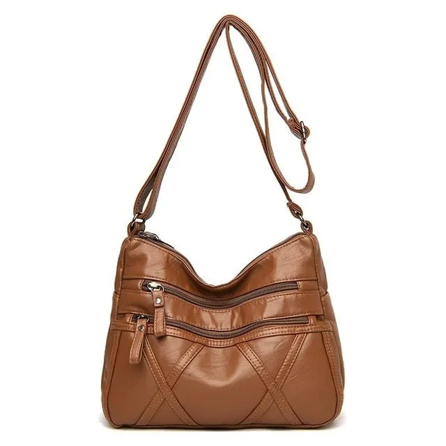 High Quality Women's Soft Leather Shoulder Bags Multi-Layer Classic Crossbody Bag Luxury Designer Handbag and Purse