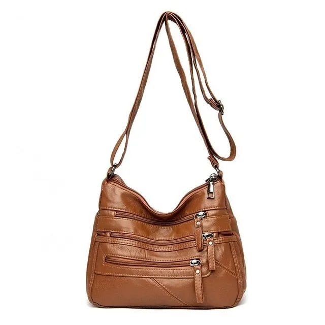 High Quality Women's Soft Leather Shoulder Bags Multi-Layer Classic Crossbody Bag Luxury Designer Handbag and Purse