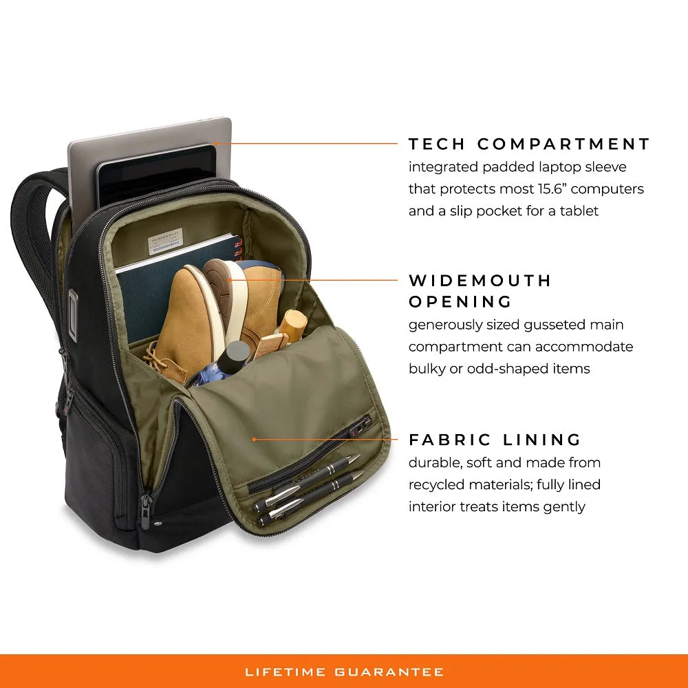 HTA Medium Widemouth Black Backpack