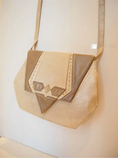 Irregularly Angular Vintage Cream Bag