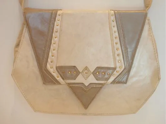 Irregularly Angular Vintage Cream Bag