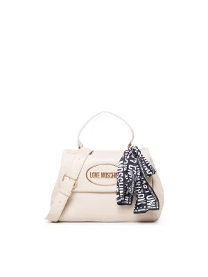 Ivory Handbag with Scarf Detail