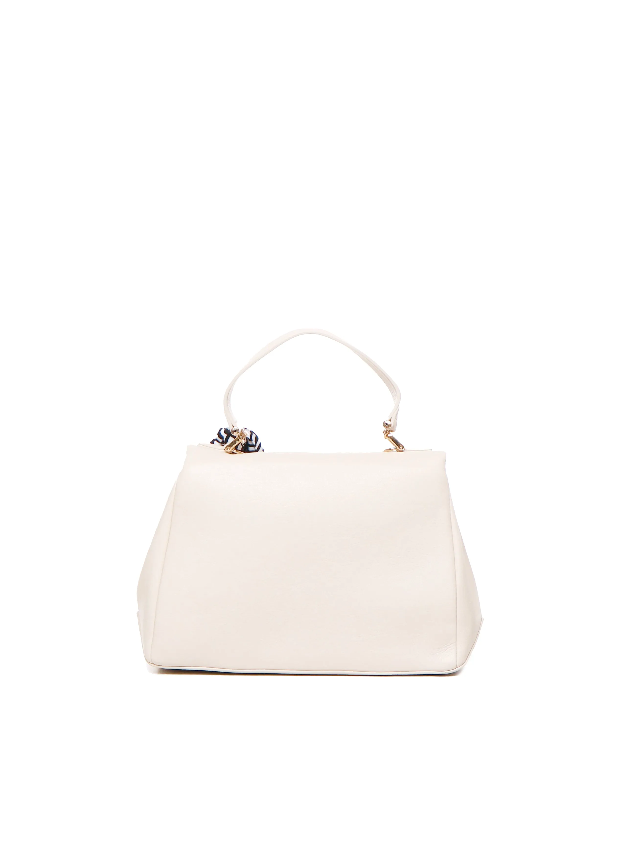 Ivory Handbag with Scarf Detail