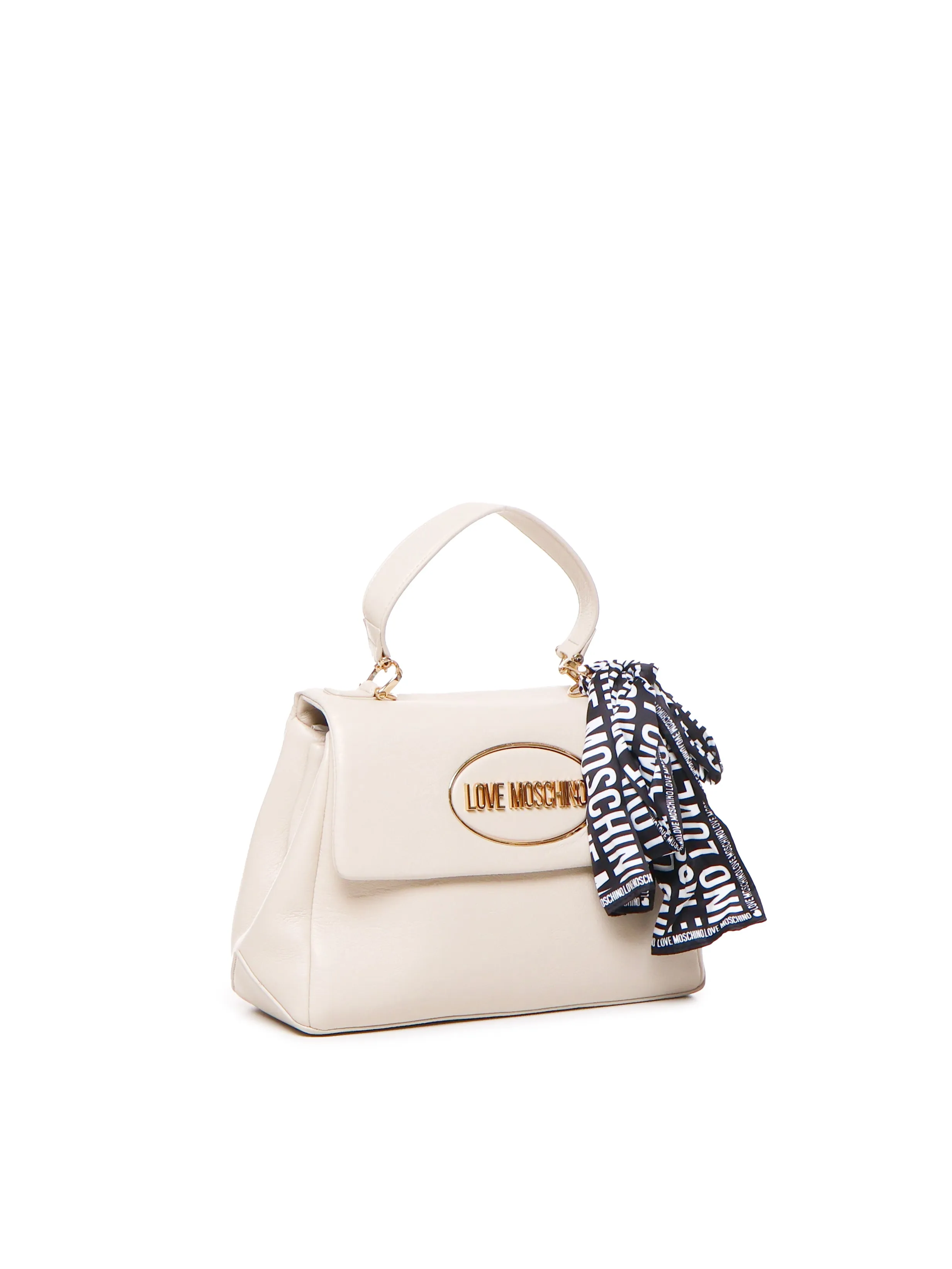 Ivory Handbag with Scarf Detail