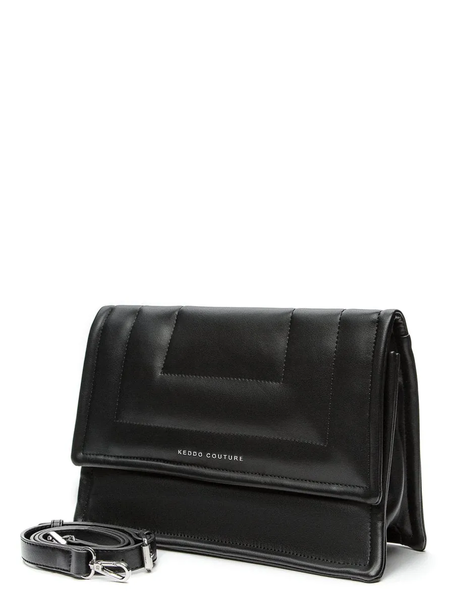 Keddo Couture Black Faux Leather Quilted Handbag