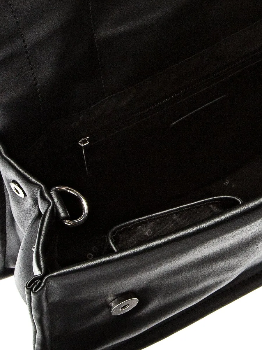 Keddo Couture Black Faux Leather Quilted Handbag