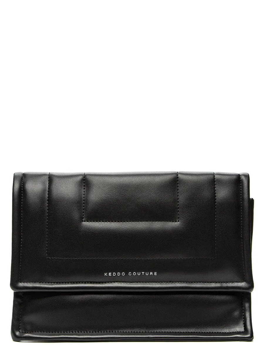 Keddo Couture Black Faux Leather Quilted Handbag