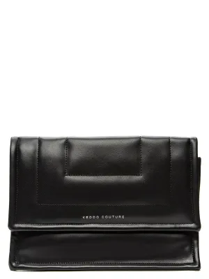 Keddo Couture Black Faux Leather Quilted Handbag