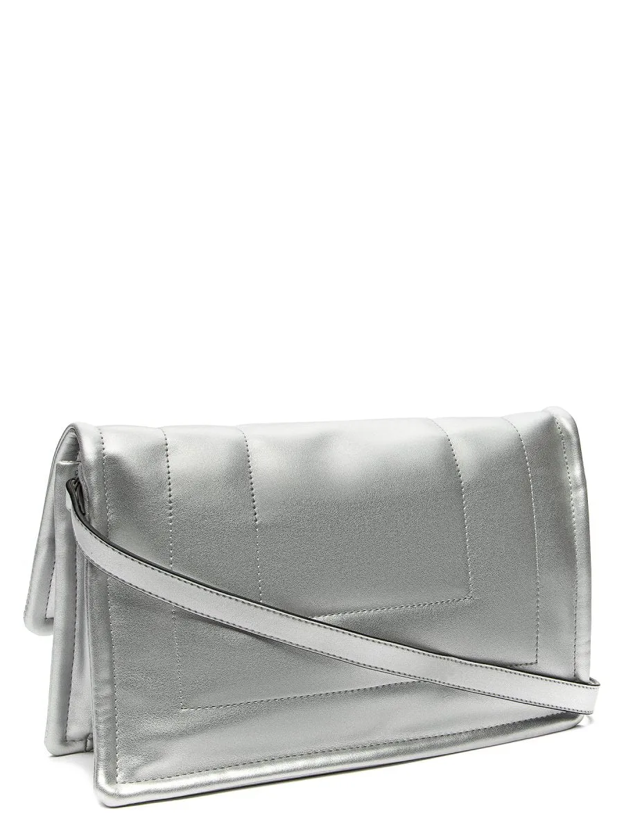 Keddo Couture Silver Faux Leather Quilted Handbag